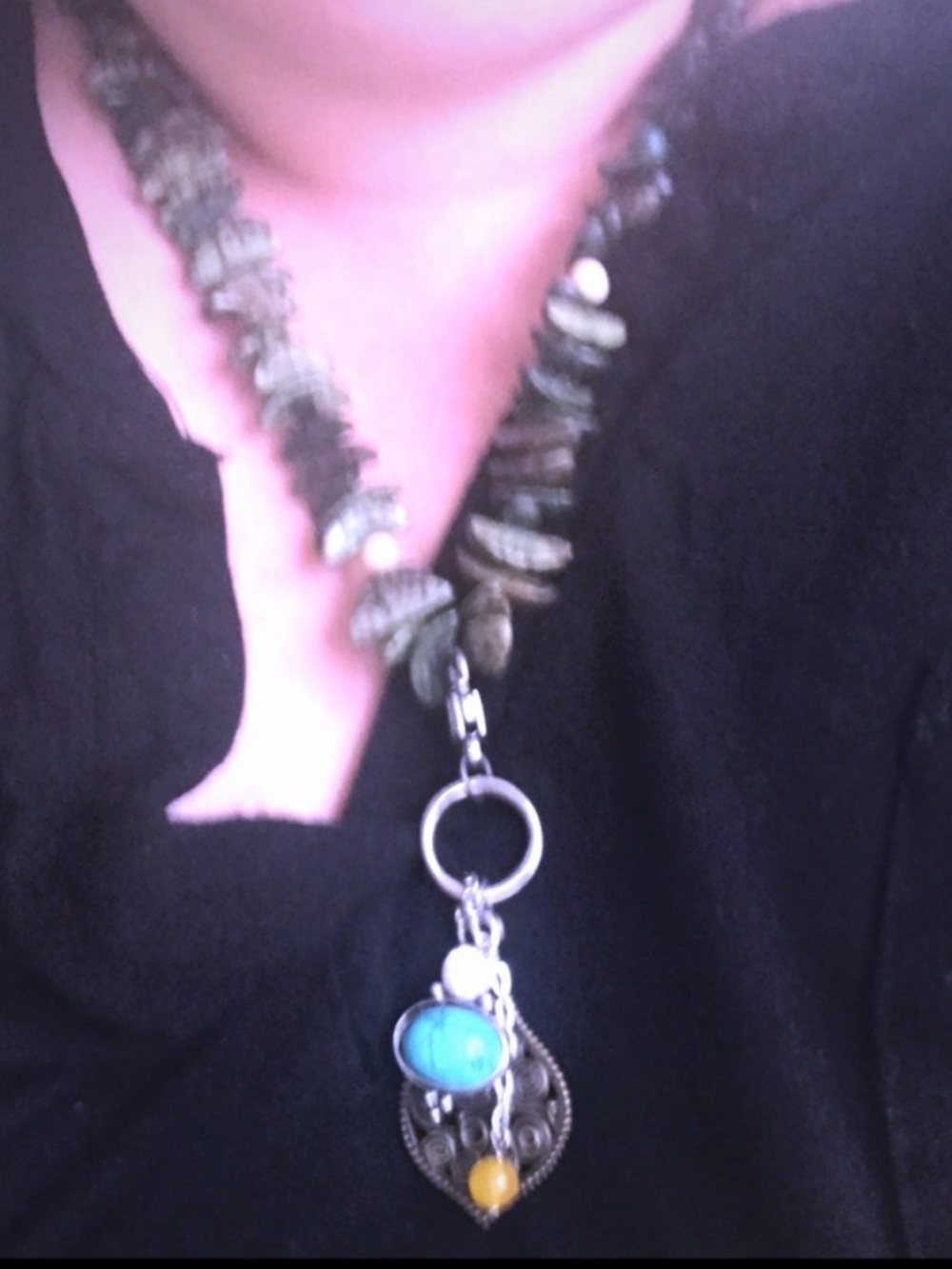 New one of a kind natural art wooden seed necklace handmade